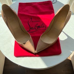 AUTHENTIC CHRISTIAN LOUBOUTIN NUDE PATENT SO KATE SZ 38.5